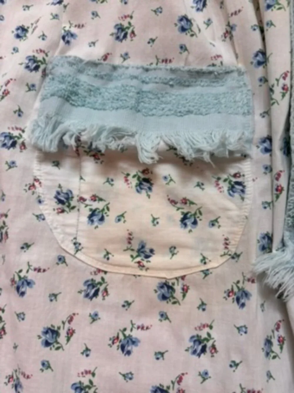 Handmade Vintage Floral Cotton Half Apron: Cottagecore Farmhouse Kitchen